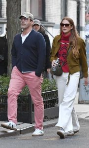 Anna Osceola in a White Pants Was Seen Out with Jon Hamm in New York 03/16/2024