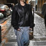 Ariana Greenblatt in a Black Leather Jacket Strolling the Rue de Rivoli in Paris 03/05/2024