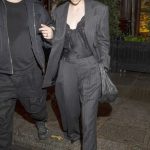 Barbara Palvin in a Black Pantsuit Arrives at the Robert Mapplethorpe Opening Evening During 2024 Paris Fashion Week in Paris 03/02/2024