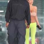 Bianca Censori in a Neon Green Leggings Was Seen Out with Kanye West in Hollywood 03/18/2024