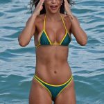 Chantel Jeffries in a Green Bikini on the Beach in Miami 03/29/2024
