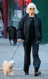 Ellen Barkin in a Black Bomber Jacket