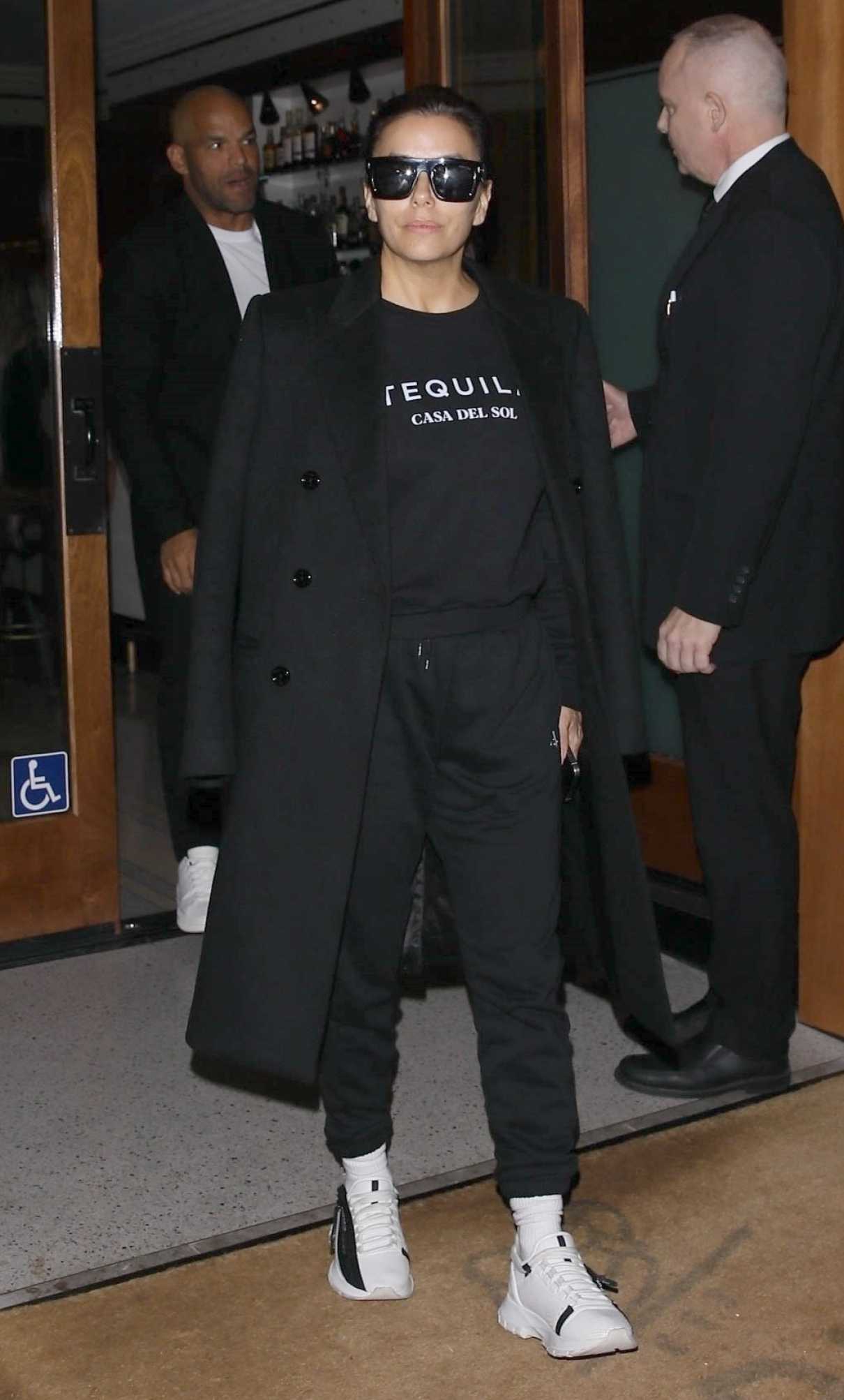 Eva Longoria in a Black Coat