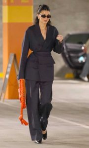 Kendall Jenner in a Black Pantsuit
