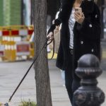 Lady Victoria Hervey in a Black Fur Coat Walks Her Dog on the Kings Road in Chelsea 03/28/2024