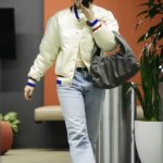 Madelaine Petsch in a White Bomber Jacket Heads to a Meeting in Los Angeles 03/04/2024