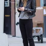 Olivia Wilde in a Black Leather Jacket Was Seen Out in New York 03/13/2024