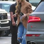 Rebecca Gayheart in a Blue Ripped Jeans Arrives at Celebrity Hotspot Matsuhisa in Beverly Hills 03/22/2024