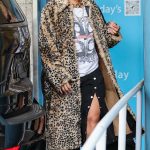 Rihanna in a Leopard Print Faux Fur Coat Was Seen Out in Los Angeles 03/29/2024