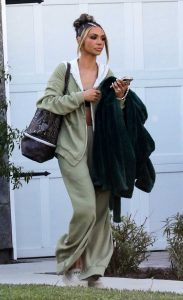 Scheana Shay in an Olive Pantsuit