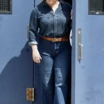 Amy Schumer in a Denim Outfit Filming Alpaca in New York 04/22/2024