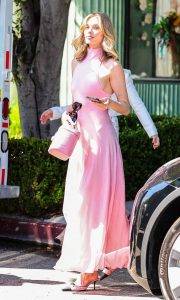 Elsa Hosk in a Pink Dress