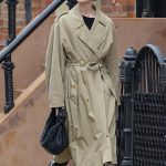 Jaimie Alexander in a Beige Trench Coat Was Seen Out in New York 04/17/2024