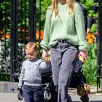 Jennifer Lawrence in a Green Sweater Was Seen Out for a Walk with Her Son in New York City 04/26/2024