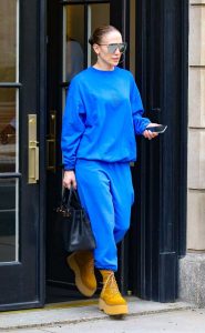 Jennifer Lopez in a Blue Sweatsuit