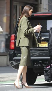Karlie Kloss in an Olive Blazer