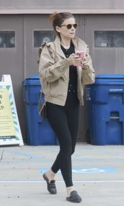 Kate Mara in a Black Leggings