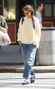 Katie Holmes in a White Sweater