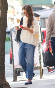Katie Holmes in a White Sweater