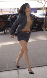 Sofia Boutella in a Grey Blazer