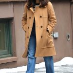 Sofia Carson in a Caramel Coloured Coat Was Seen Out in New York 04/19/2024