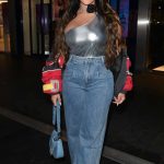 Sophie Kasaei in a Silver Top Arrives at Liverpool One for the Shein Pop Up Shop in Liverpool 04/18/2024