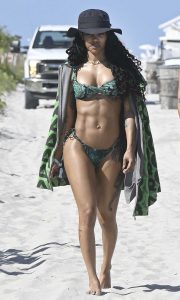 Teyana Taylor in a Green Bikini