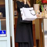 Angelina Jolie in a Black Coat Was Seen Out Shopping at The Grove in Los Angeles 05/23/2024