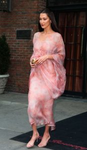 Bella Hadid in a Pink Dress