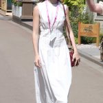 Daisy Edgar-Jones in a White Dress Arrives at The RHS Chelsea Flower Show in London 05/20/2024