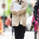 Dakota Johnson in a Black Cap Was Seen Filming Materialist in Tribeca in New York City 05/10/2024