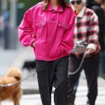 Emily Ratajkowski in a Pink Jacket Was Seen Out in New York 05/13/2024