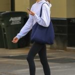 Kaia Gerber in a Grey Hoodie Was Seen Out in New York 04/30/2024