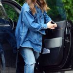 Keira Knightley in a Denim Shirt Was Seen Out in North London 04/30/2024