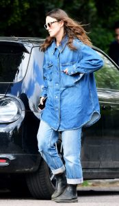 Keira Knightley in a Denim Shirt