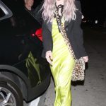 Kelly Osbourne in a Nean Green Dress Leaves Craig’s Restaurant in West Hollywood 04/29/2024
