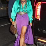 Kerry Washington in a Purple Skirt Heads to Polo Bar in New York 04/29/2024