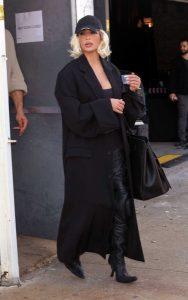 Kim Kardashian in a Black Coat