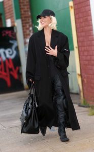 Kim Kardashian in a Black Coat