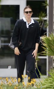 Maria Sharapova in a Black Sweatsuit