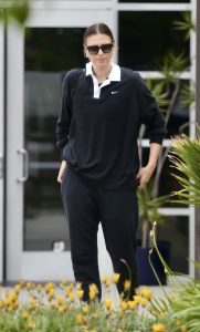 Maria Sharapova in a Black Sweatsuit