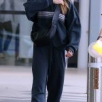 Melanie Chisholm in a Black Sweatsuit Arrives at Perth Airport in Perth 05/12/2024