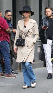 Nicky Hilton in a Beige Trench Coat