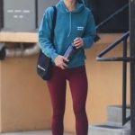 Olivia Wilde in a Blue Hoodie Was Spotted Departing the Gym in Los Angeles 05/30/2024