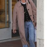 Sharon Osbourne in a Tan Trench Coat Enjoyed a Shopping Spree at Neiman Marcus in Beverly Hills 05/29/2024