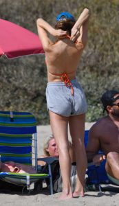 Alessandra Ambrosio in an Orange Bikini