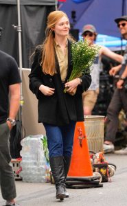 Elle Fanning in a Black Jacket