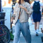 Emily Ratajkowski in a Beige Jacket Was Seen Out on a Morning Stroll in New York 05/31/2024