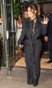 Eva Longoria in a Black Pantsuit