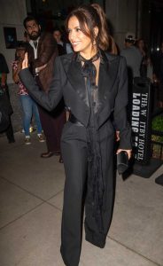 Eva Longoria in a Black Pantsuit